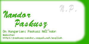 nandor paskusz business card